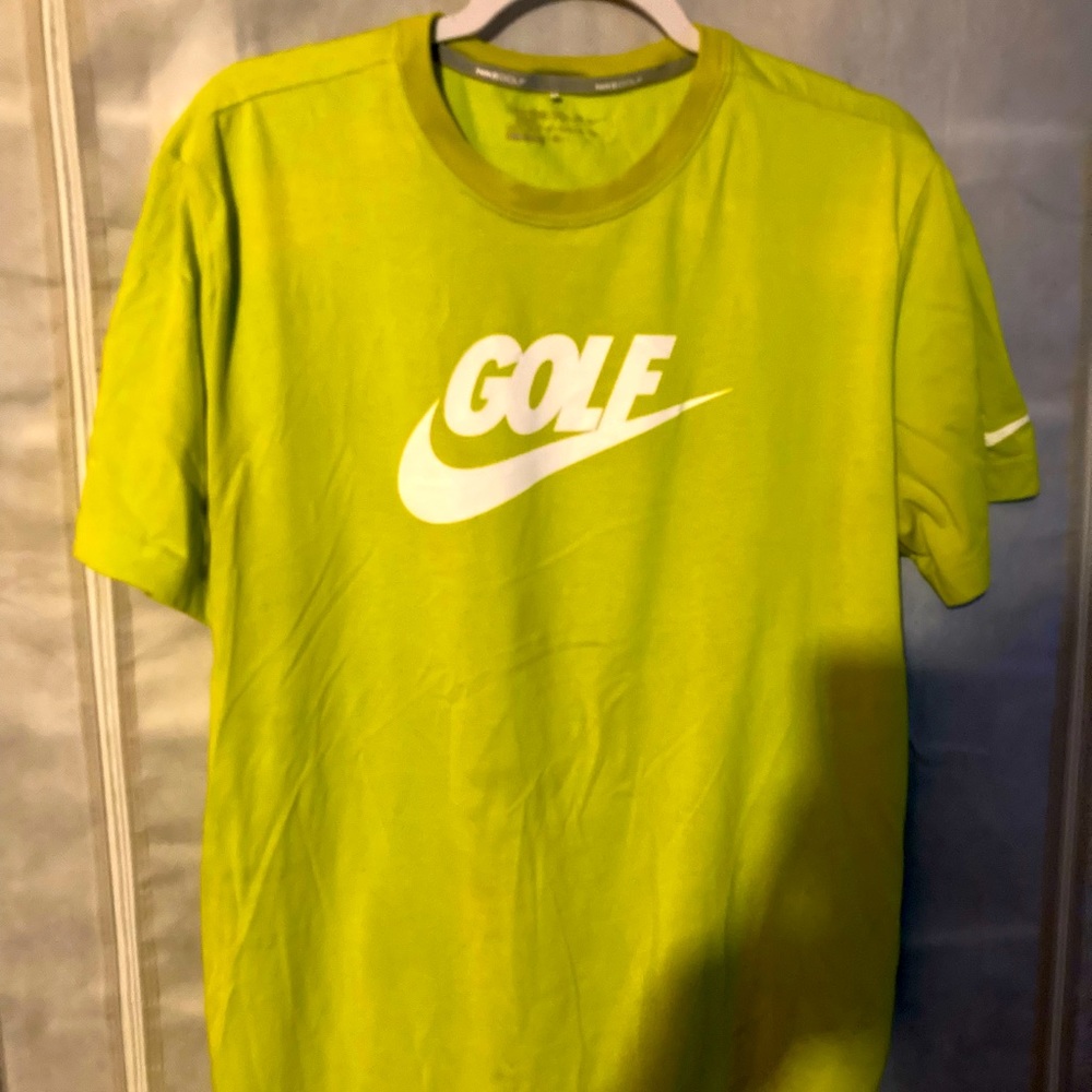 NIKE GOLF DRI-FIT SHIRT IN BRIGHT GREEN - SZ LARGE